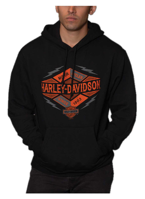 Harley-Davidson Men's Summons H-D Pullover Poly-Blend Fleece Hoodie, Black - Wisconsin Harley-Davidson