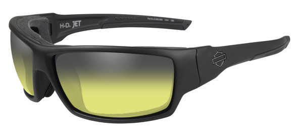 Harley-Davidson Men's Jet Yellow Lens LA Light Sunglasses - Matte Black Frames - Wisconsin Harley-Davidson
