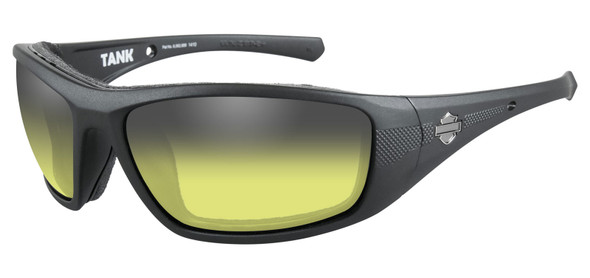 Harley-Davidson Men's Tank Yellow Lens LA Light Sunglasses - Matte Black Frames - Wisconsin Harley-Davidson