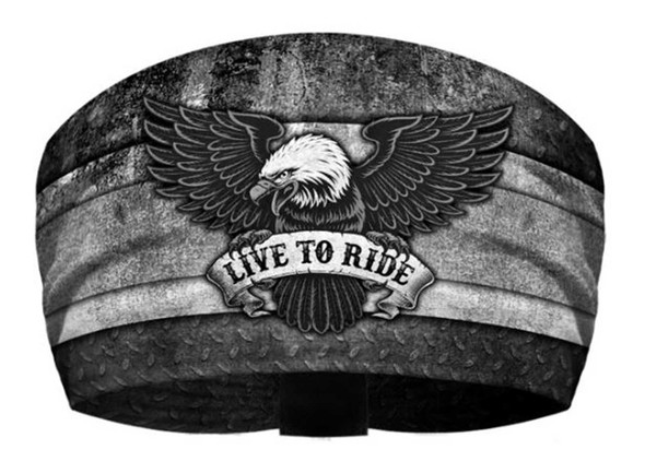 That's A Wrap Unisex Live to Ride Eagle Knotty Band Headwrap - Black/Gray - Wisconsin Harley-Davidson
