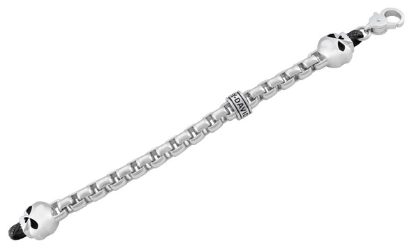 Harley-Davidson® Men's Steel Rolo Chain Double Skull Metal