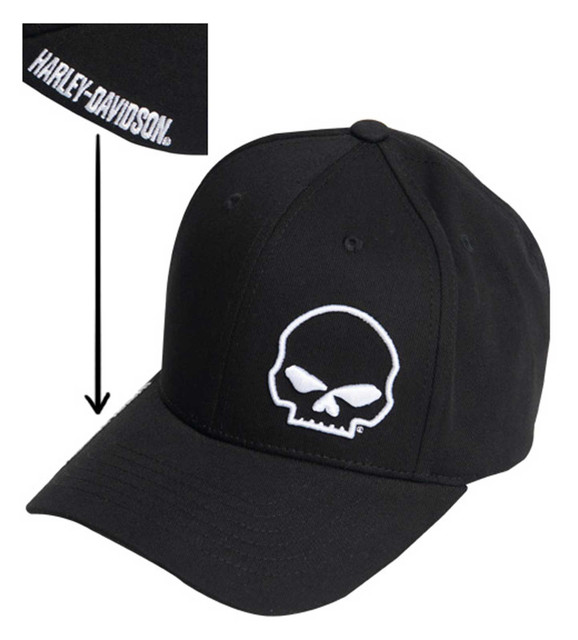 Harley-Davidson® Men's Crooked Skull Curved Bill Stretch Fit
