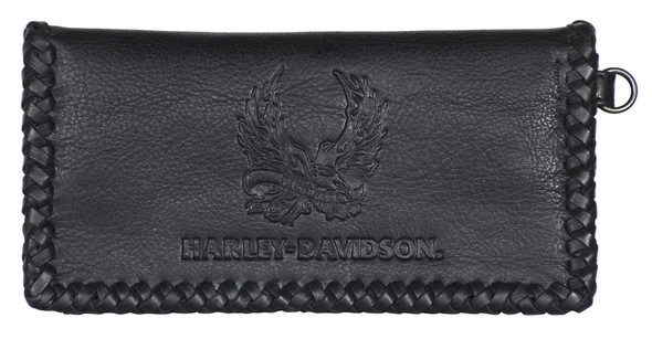 Harley-Davidson Men's Ride Free Trucker Leather Wallet w/RFID Protection - Black - Wisconsin Harley-Davidson