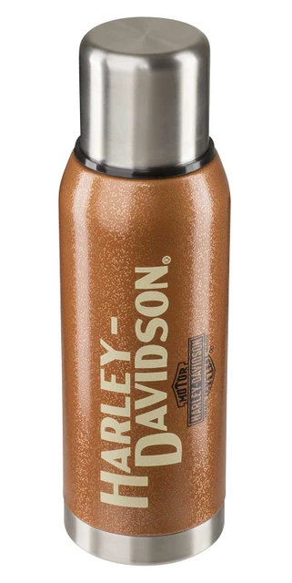 Harley-Davidson Trademark Bar & Shield Logo Stainless Steel Thermos - Orange - Wisconsin Harley-Davidson