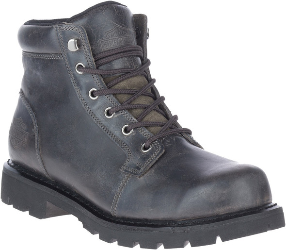Harley-Davidson Men's Pearson 5-Inch Waterproof Grey Motorcycle Boots D93794 - Wisconsin Harley-Davidson