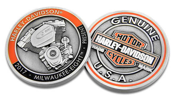 Harley-Davidson Milwaukee-Eight Bar & Shield Logo Challenge Coin, 1.75 in - Wisconsin Harley-Davidson