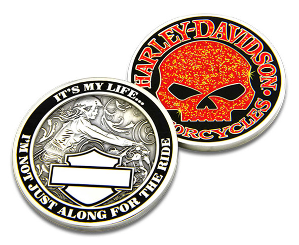 Harley-Davidson It's My Life Willie G Skull Metal Challenge Coin, 1.75 in. - Wisconsin Harley-Davidson
