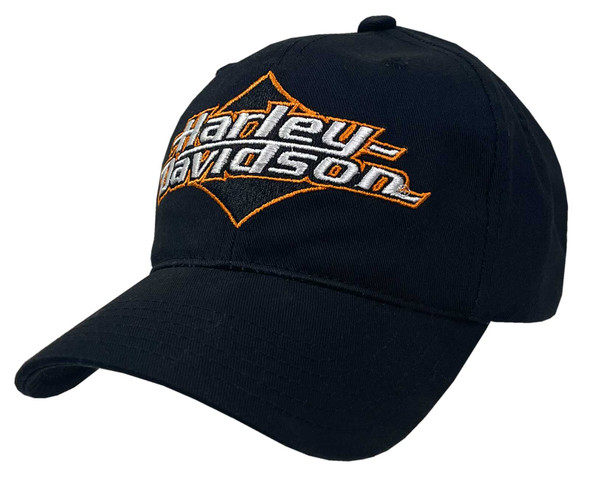 Harley-Davidson® Men's Embroidered H-D Curved Bill Adjustable Baseball Cap-  Black