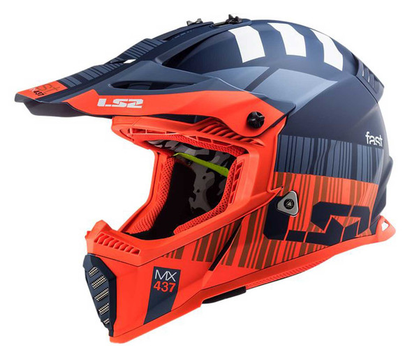 LS2 Helmets Gate Xcode Full Face Motorcycle Youth Helmet, Matte Orange & Blue - Wisconsin Harley-Davidson