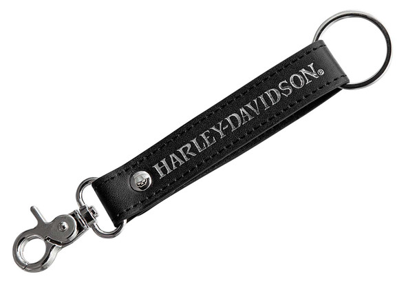 Harley-Davidson Willie G Skull Logo H-D Text Vinyl Strap Key Chain - Black - Wisconsin Harley-Davidson