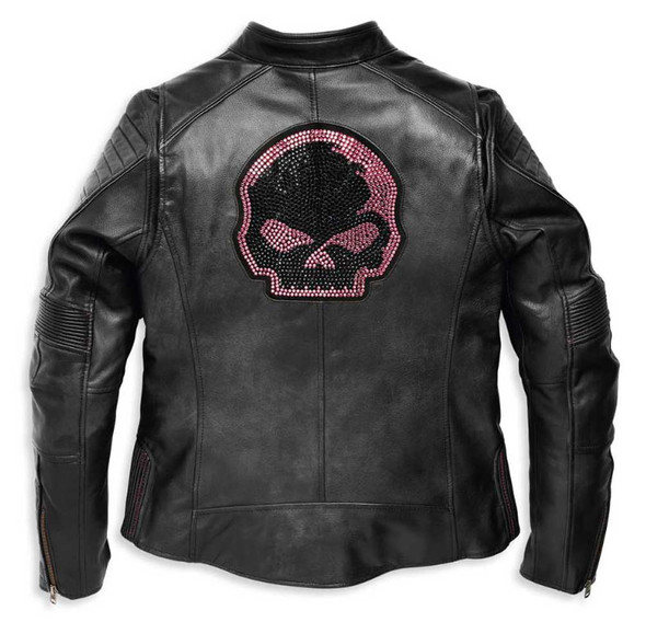 Harley-Davidson® Women's Rhinestone Willie G Skull Leather Jacket