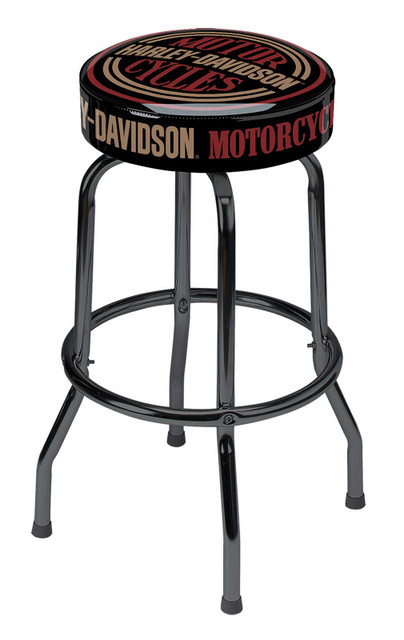Harley-Davidson® Bar Stools Circle Logo Steel Frame 360-degree