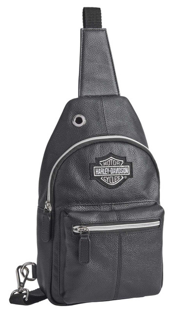 Harley-Davidson® Genuine Leather Chest Sling Backpack, Bar