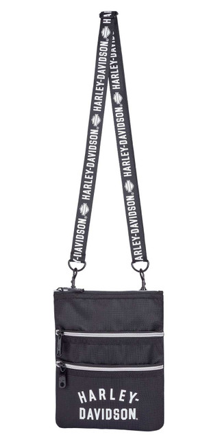 Harley-Davidson Women's Rubber H-D Crossbody Sling Purse - Black/Off White - Wisconsin Harley-Davidson