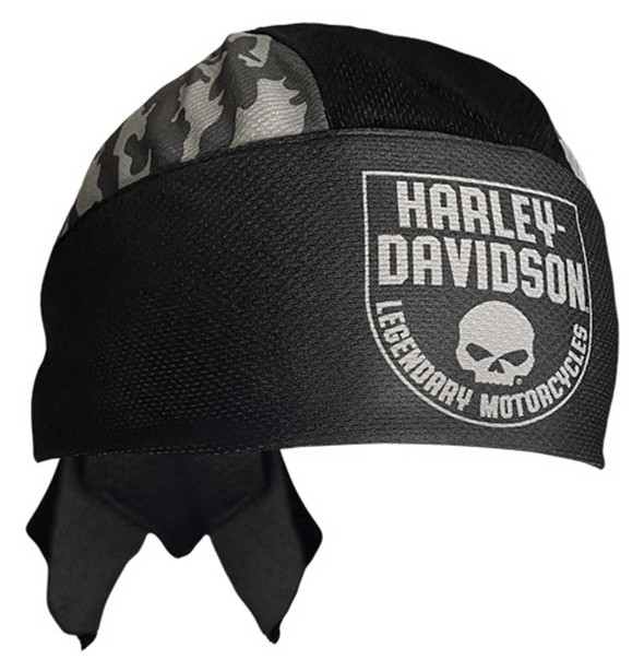 Harley-Davidson Men's Camo Willie G Skull Polyester One Size Headwrap - Black - Wisconsin Harley-Davidson