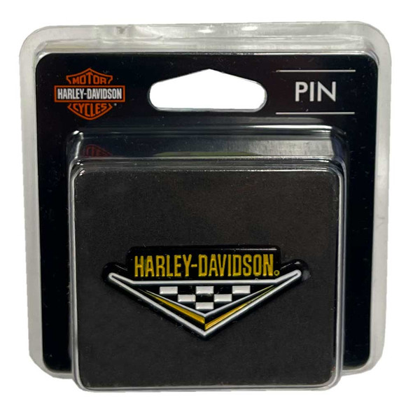 Harley-Davidson® 1.5 inch. Nostalgia Checker Tri Metal Pin, Gloss