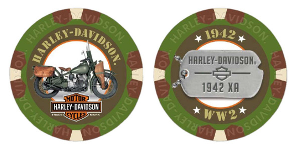 Harley-Davidson Military Series Charlie 3 1942 XA Collectible Poker Chips 6743 - Wisconsin Harley-Davidson