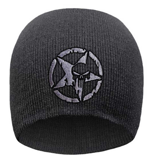 That's A Wrap Men's Embroidered Five Point Winter Beanie Cap - Black - Wisconsin Harley-Davidson