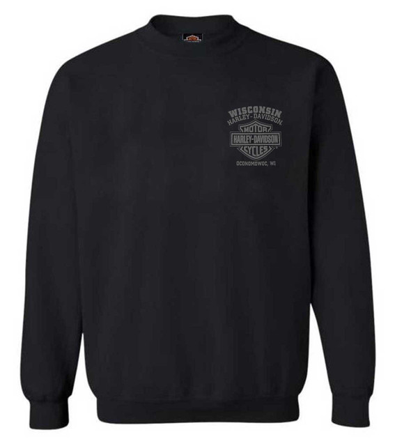 Harley-Davidson Men's Corrosion Willie G Skull Fleece Pullover Sweatshirt, Black - Wisconsin Harley-Davidson