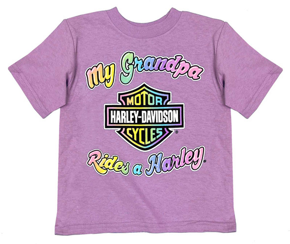 Harley-Davidson Little Girls' My Grandpa Rides a Harley Short Sleeve T-Shirt - Wisconsin Harley-Davidson