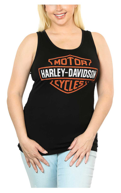 Harley-Davidson Women's Classic Embellished B&S Racerback Sleeveless Tank Top - Wisconsin Harley-Davidson