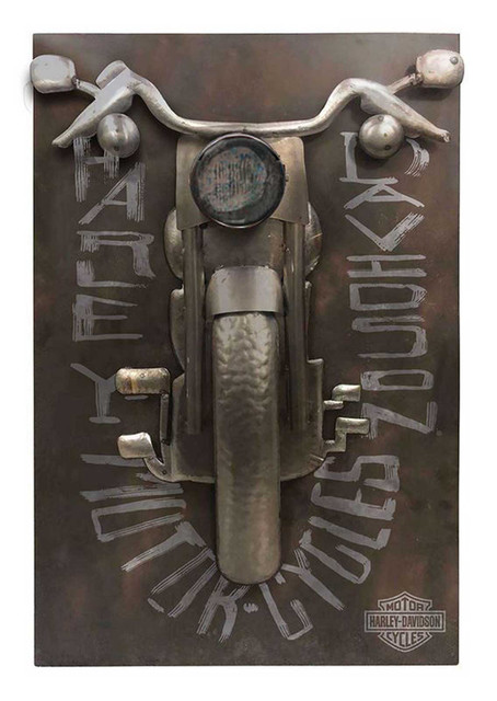 Harley-Davidson Motorcycles Limited Edition Metal Wall Art w/ Working Headlight - Wisconsin Harley-Davidson