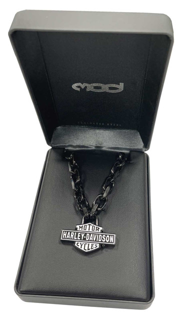 Harley-Davidson® Men's Vintage B&S Large Link Necklace - Black