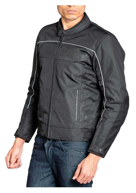 Royal Enfield Textile Waterproof Riding Motorcycle Reflective Jacket - Black - Wisconsin Harley-Davidson