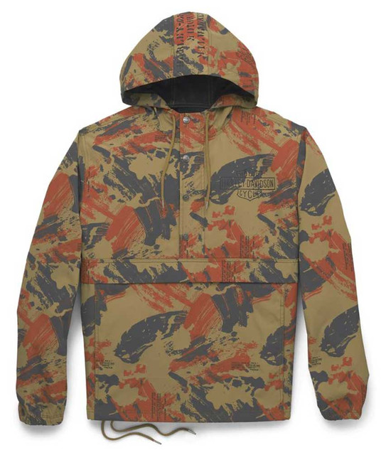 Harley-Davidson® Men's Essential Water-Repellent Camo Anorak Jacket ...