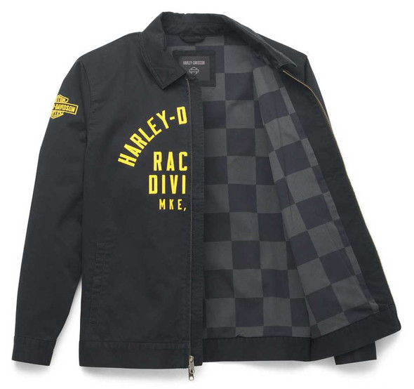 Harley-Davidson® Men's Racing Two-Way Zip Casual Jacket - Black