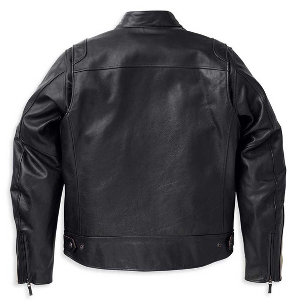 Harley-Davidson® Men's Enduro Striped Leather Riding Jacket, Black