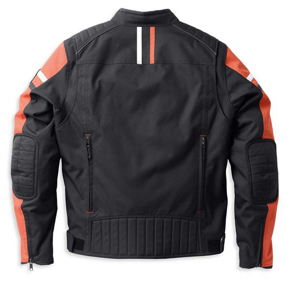 【A&J】Harley-Davidson Racingジャケット Harley Davidson Racing Mens Black/Orange Full Zip Nylon