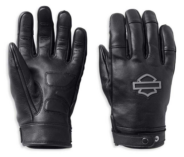 Harley-Davidson Men's Metropolitan Full-Finger Leather Gloves, Black 98144-22VM - Wisconsin Harley-Davidson