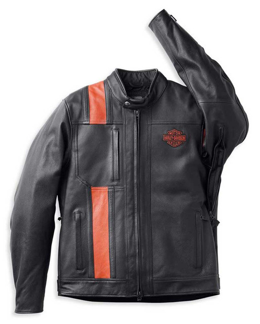 Harley-Davidson® Men's Hwy-100 Waterproof Leather Jacket, Black