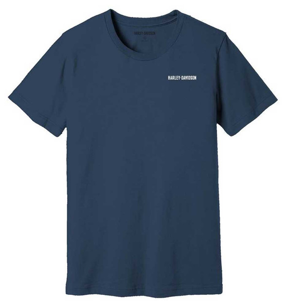 Harley-Davidson Men's Oil Can B&S Short Sleeve Tee - Ensign Blue 99075-22VM - Wisconsin Harley-Davidson