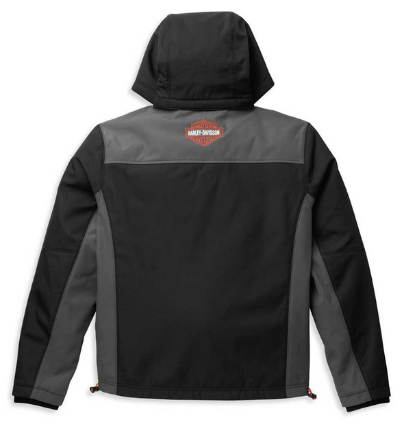 Harley-Davidson® Men's Bar & Shield Hooded Softshell Jacket, Black