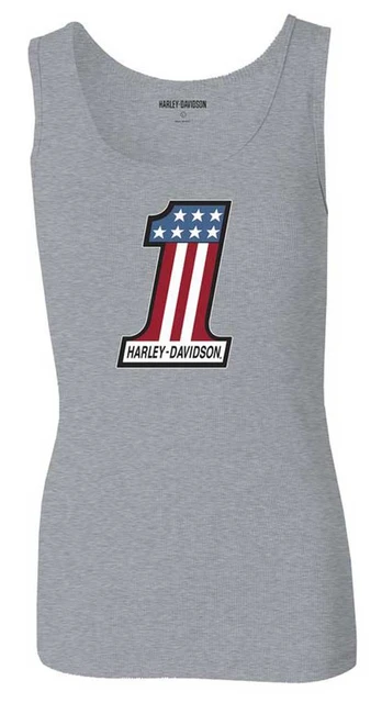 Harley-Davidson Women's Ultra Classic #1 Sleeveless Tank Top, Gray 99110-22VW - Wisconsin Harley-Davidson