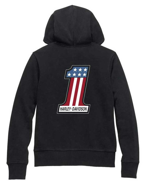 Harley-Davidson® Women's Special #1 Race Zip Front Hoodie - Black