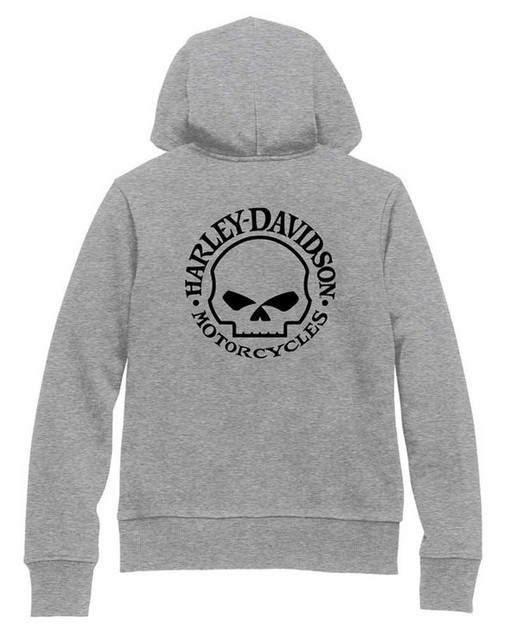 Harley-Davidson® Women's Special Skull Zip Front Hoodie - Heather