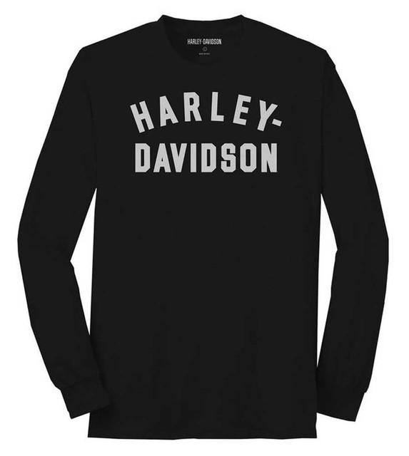 Harley-Davidson Men's Staple H-D Long Sleeve Cotton Tee - Black 99081-22VM - Wisconsin Harley-Davidson