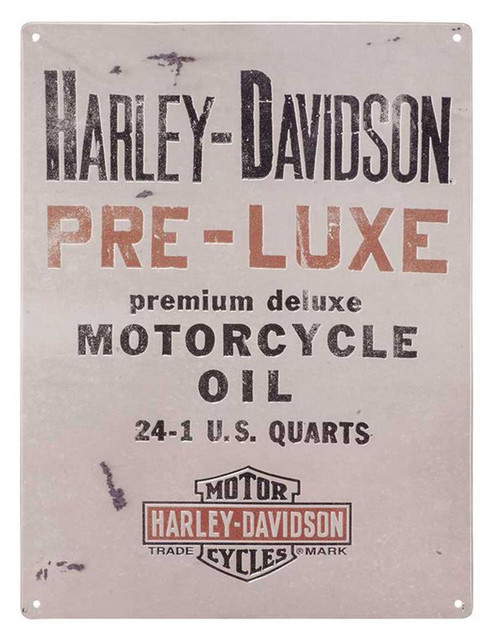 Harley-Davidson Embossed Tin Sign, Pre-Luxe Bar & Shield Logo, 12 x 15.75 inches - Wisconsin Harley-Davidson