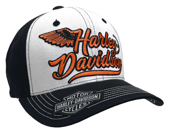 Harley-Davidson Women's Embroidered H-D Spirit Baseball Cap, Black & White - Wisconsin Harley-Davidson