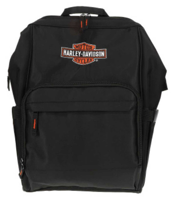 Harley-Davidson Embroidered Bar & Shield Diaper Canvas Backpack - Black - Wisconsin Harley-Davidson