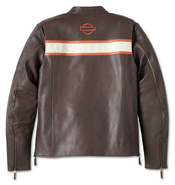 ジャケット・アウター OHOTORO Harley Leather Jacket Brown 80s Harley Davidson Leather Motorcycle Jacket - Men's Large