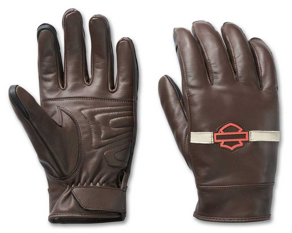 Harley-Davidson Men's Victory Lane Full-Finger Leather Gloves, Java 98104-23VM - Wisconsin Harley-Davidson