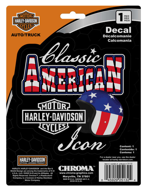 Harley-Davidson American Classic Patriotic Decal, Red/White/Blue - 6 x 8in. - Wisconsin Harley-Davidson