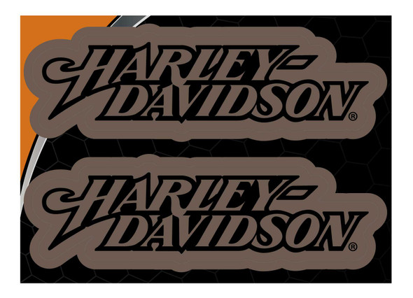 Harley-Davidson® Shiny Bronze Iconic Harley Text Decals - Package
