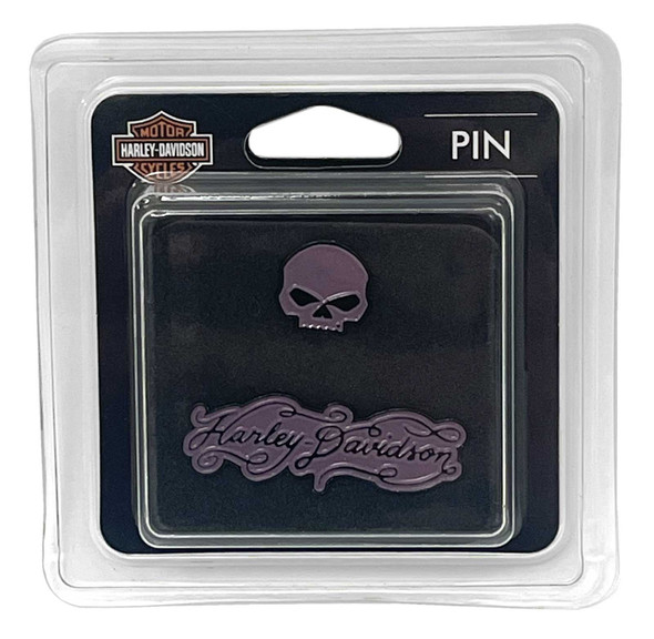 Harley-Davidson® 1.5 inch Harley Curve Willie G Skull Metal Pin