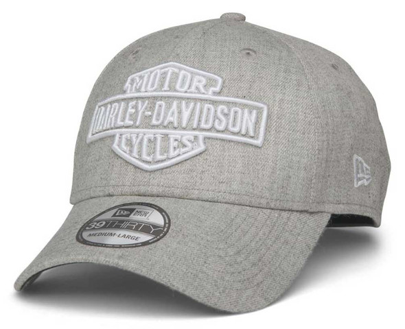 Harley-Davidson Men's B&S Novelty Stretch-Fit Baseball Cap - Gray 97679-22VM - Wisconsin Harley-Davidson