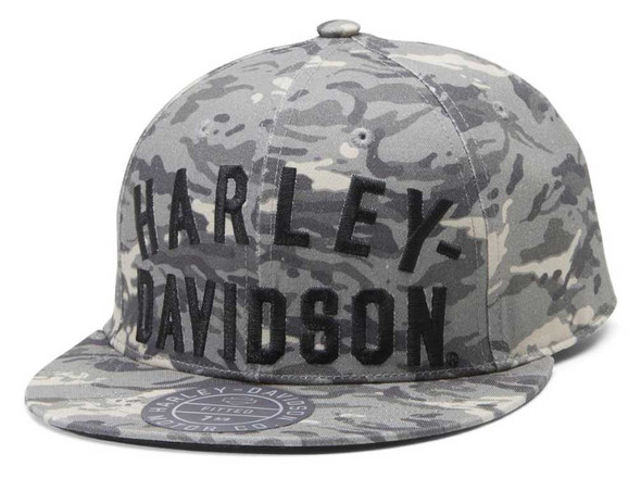 Harley-Davidson Men's Staple Novelty Camo Baseball Cap - Gray 97601-23VM - Wisconsin Harley-Davidson